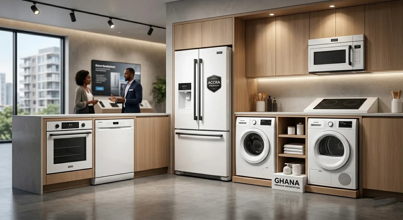 Appliance showroom with premium home electronics