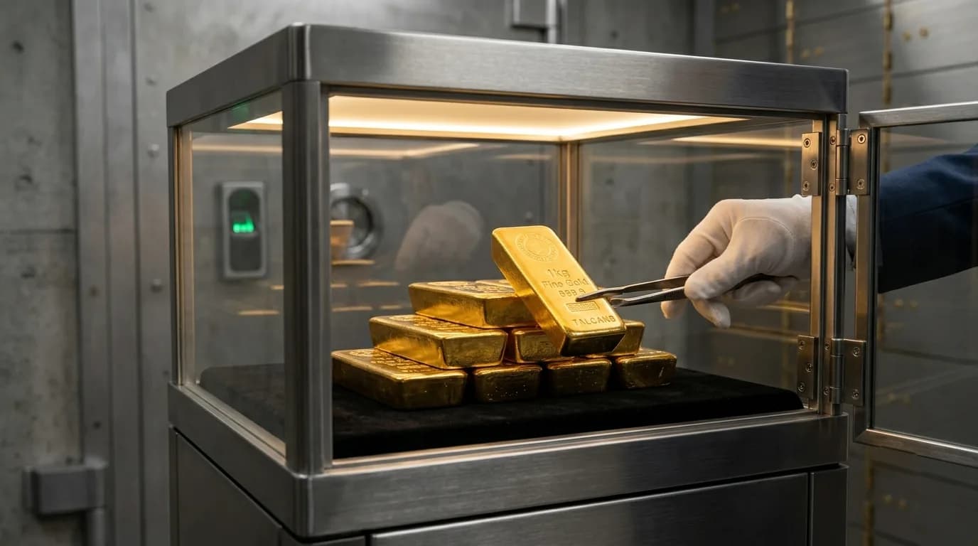 Gold bars positioned for institutional trade and refinery markets